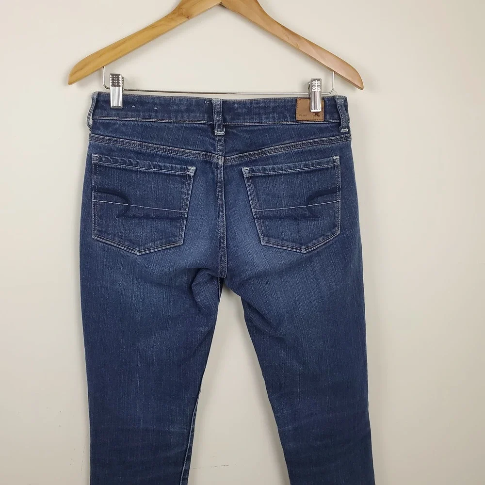 American Eagle | Star Graphic Jeans Skinny Stretch Frayed Hem Women's Size 6 - Picture 8 of 16
